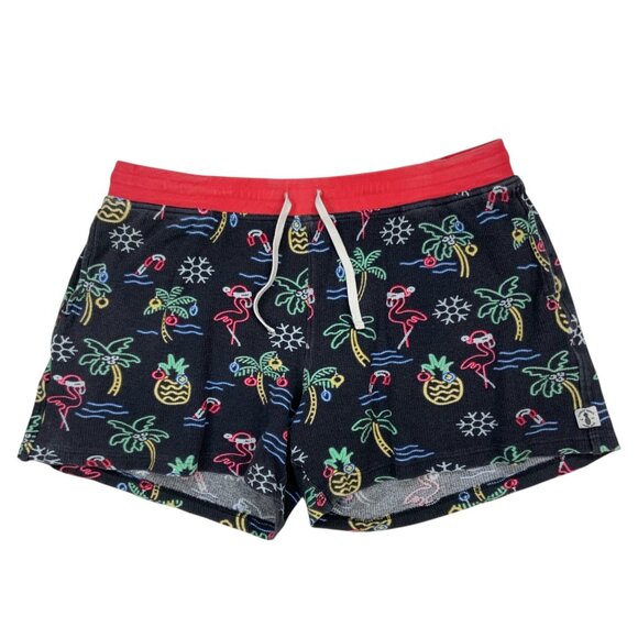 chubbies Other - Chubbies Lounge The Candy Cane Lanes Shorts L Black Waffle Knit Tropical Holiday